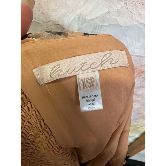 Anthropologie Hutch Printed Twist-Front Puff-Sleeve Ruffle-Hem Dress - Picture 6 of 6